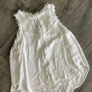 Ro & De top XS white lace top